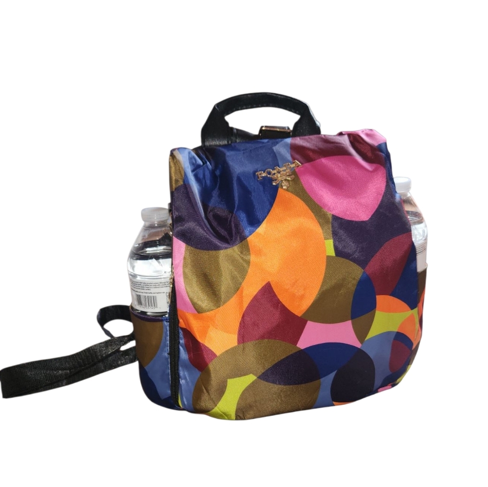 Poaba Backpack/crossbody Multi Color Artistic Dynamic Design.